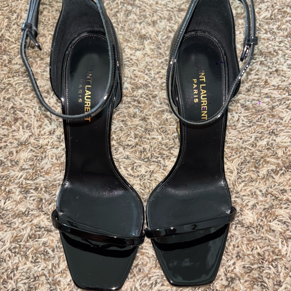 Opyum YSL Logo-Heel Sandals with Golden Hardware - Picture 5 of 7